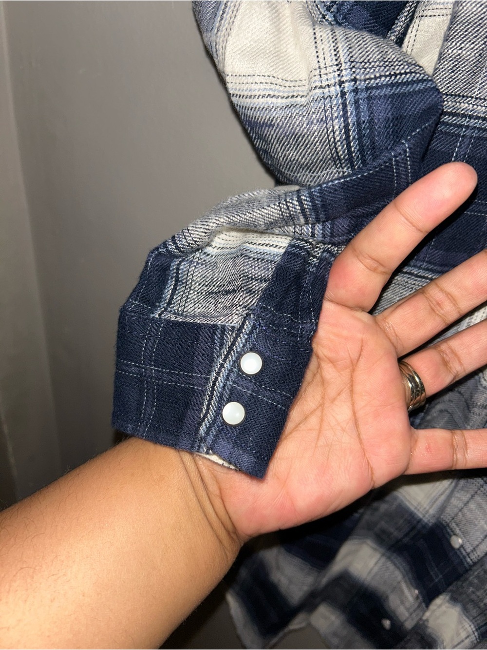 Old Navy Dress - navy/cream plaid Webster inspired button front shirt dress - Picture 5 of 11